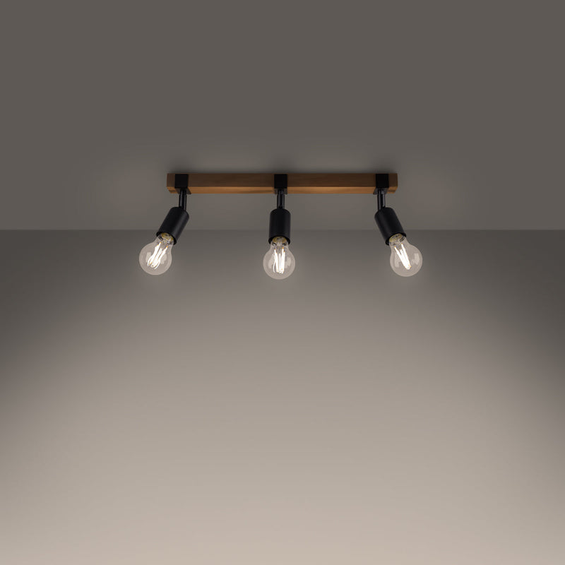 Deckenleuchte Zuca 3 Schwarz Stilvolle 3-Flammige Lampe Mit Mattschwarzem Design-Leuchtezauber