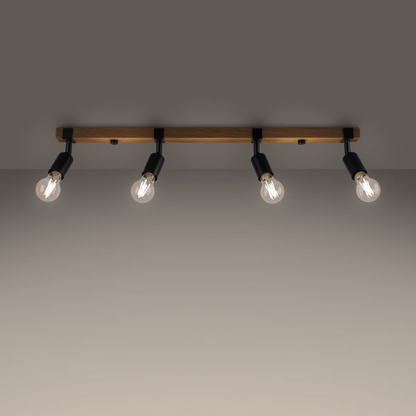 Deckenleuchte Zuca 4 Schwarz Moderne 4-Flammige Deckenlampe In Schwarz-Leuchtezauber