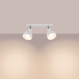 Plafond Elba 2 Weiß Zeitlose 2-Flammige Deckenleuchte In Weiß-Design-Leuchtezauber