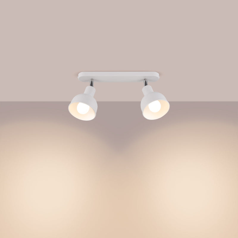 Plafond Elba 2 Weiß Zeitlose 2-Flammige Deckenleuchte In Weiß-Design-Leuchtezauber