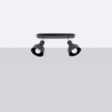 Plafond Elba 2 Schwarz Elegante 2-Flammige Lampe Mit Schwarzem Finish-Leuchtezauber