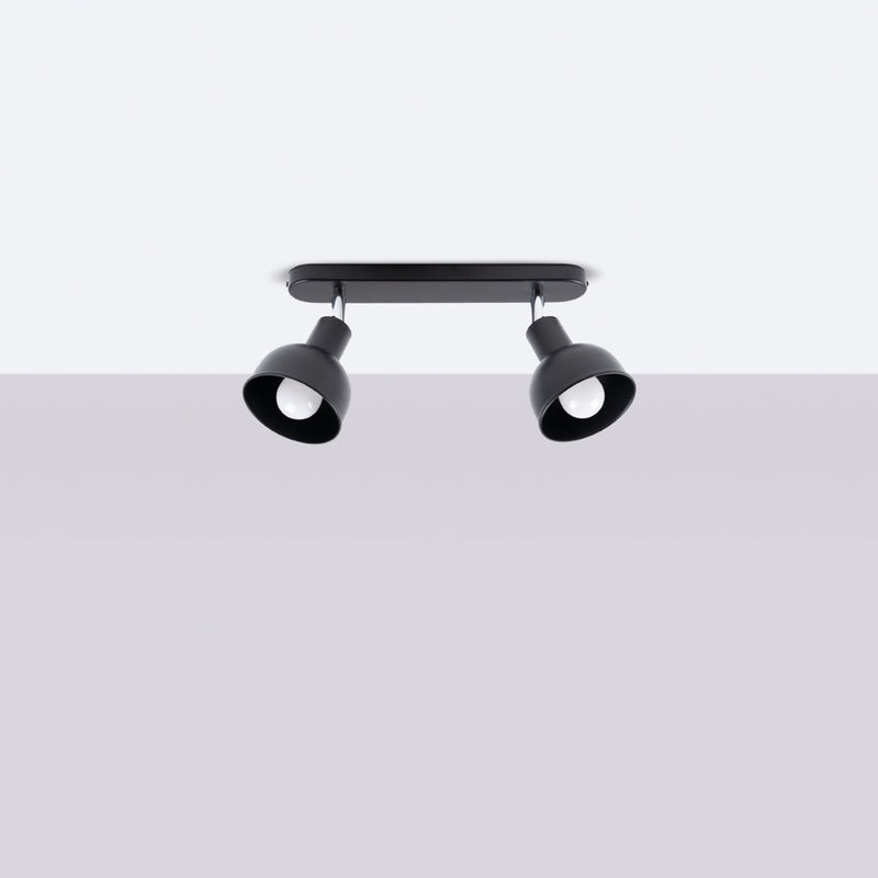 Plafond Elba 2 Schwarz Elegante 2-Flammige Lampe Mit Schwarzem Finish-Leuchtezauber