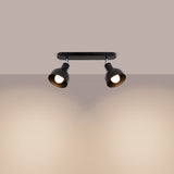 Plafond Elba 2 Schwarz Elegante 2-Flammige Lampe Mit Schwarzem Finish-Leuchtezauber