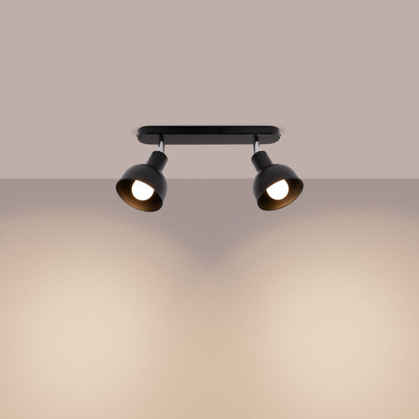 Plafond Elba 2 Schwarz Elegante 2-Flammige Lampe Mit Schwarzem Finish-Leuchtezauber