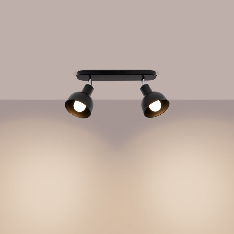 Plafond Elba 2 Schwarz Elegante 2-Flammige Lampe Mit Schwarzem Finish-Leuchtezauber