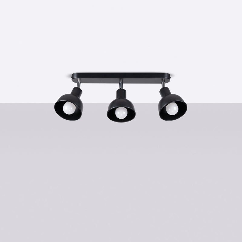 Plafond Elba 3 Schwarz Klassische 3-Flammige Deckenleuchte In Schwarz-Leuchtezauber