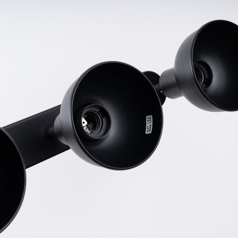 Plafond Elba 3 Schwarz Klassische 3-Flammige Deckenleuchte In Schwarz-Leuchtezauber