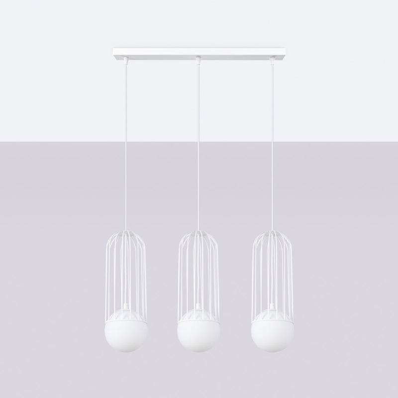 Pendelleuchte BRINA 3-flammig Weiß – Längliche Form-Leuchtezauber