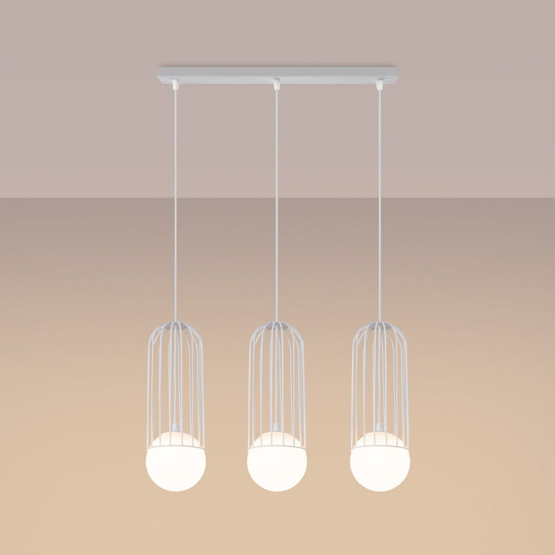 Pendelleuchte BRINA 3-flammig Weiß – Längliche Form-Leuchtezauber