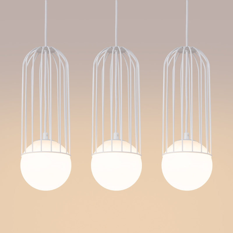 Pendelleuchte BRINA 3-flammig Weiß – Längliche Form-Leuchtezauber