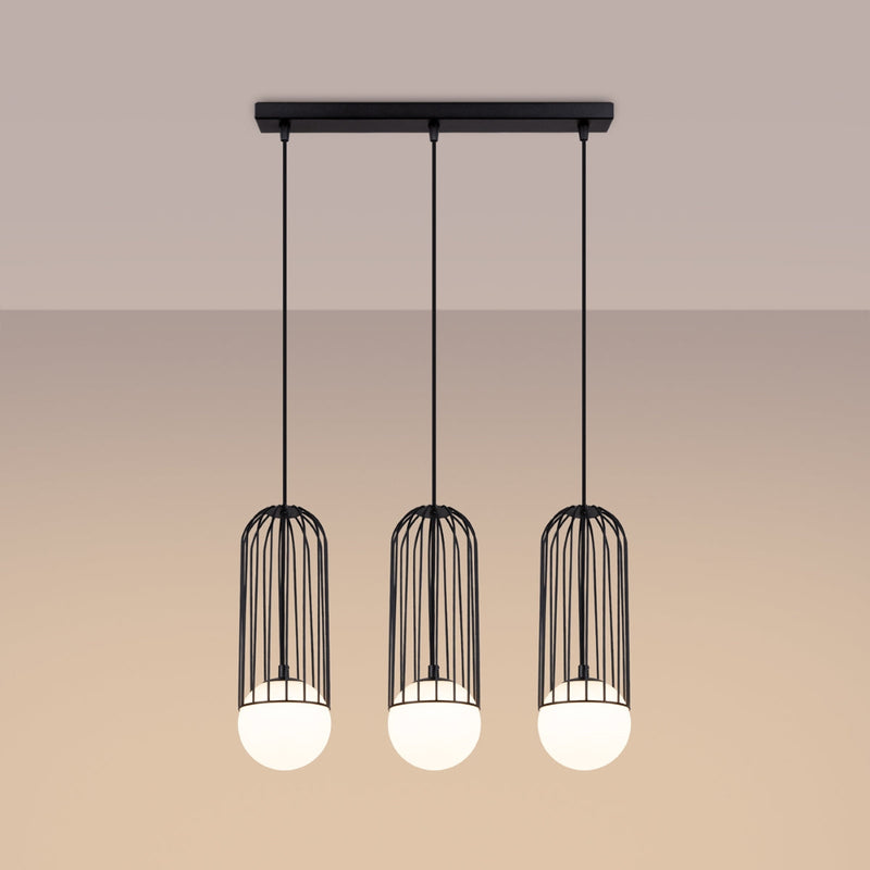 Pendelleuchte BRINA 3-flammig Schwarz – Längliche Form-Leuchtezauber