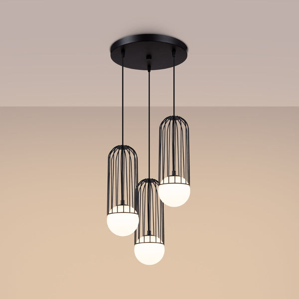 Pendelleuchte BRINA 3-flammig Schwarz – Modernes Design-Leuchtezauber