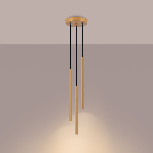 Pendelleuchte Arche 3-flammig Gold – Statement in warmem Metallic-Design-Leuchtezauber