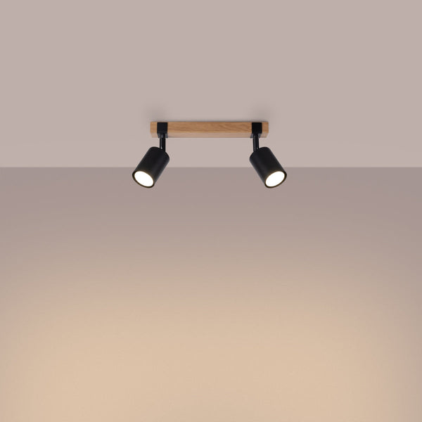 Plafond Fager 2 Schwarz Minimalistische 2-Flammige Deckenlampe In Schwarz-Leuchtezauber