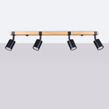 Plafond Fager 4L Schwarz Moderne 4-Flammige Deckenleuchte In Mattem Schwarz-Leuchtezauber