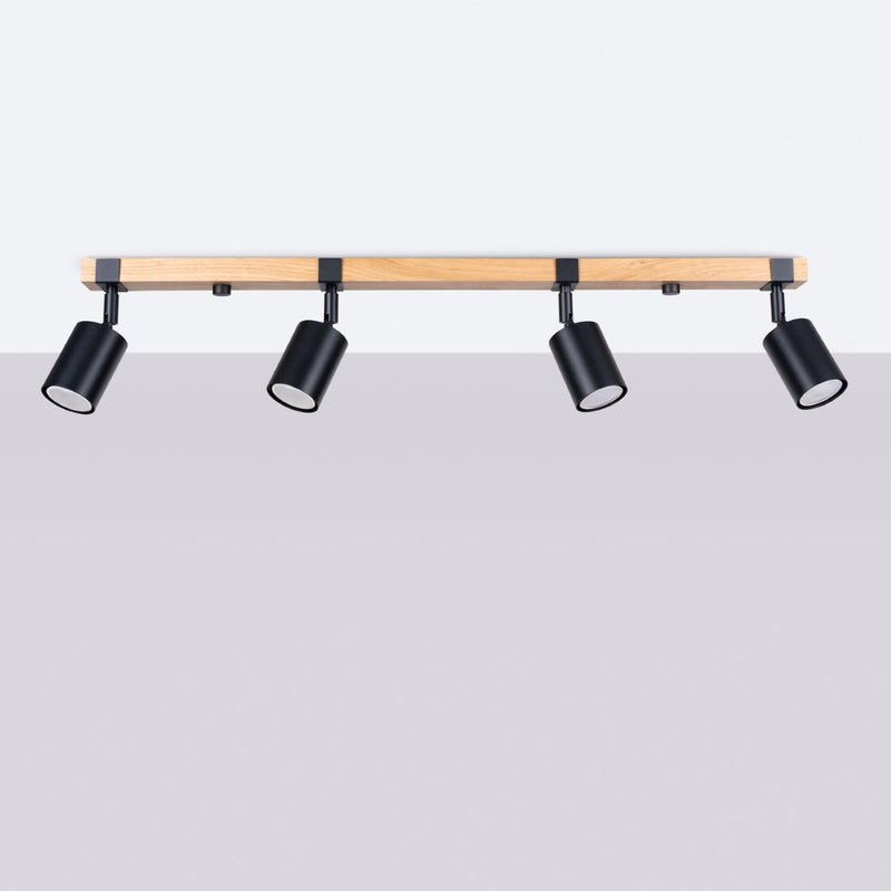 Plafond Fager 4L Schwarz Moderne 4-Flammige Deckenleuchte In Mattem Schwarz-Leuchtezauber