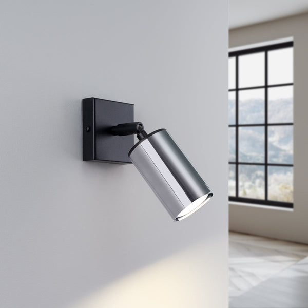 Wandlampe Winx Schwarz-Chrom Elegante Wandlampe Mit Kühlem Chromfinish – Modern & Glänzend-Leuchtezauber