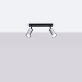 Plafond Winx 2 Schwarz Chrom Dezente 2-Flammige Lampe Mit Chromakzenten-Leuchtezauber