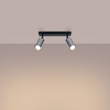 Plafond Winx 2 Schwarz Chrom Dezente 2-Flammige Lampe Mit Chromakzenten-Leuchtezauber