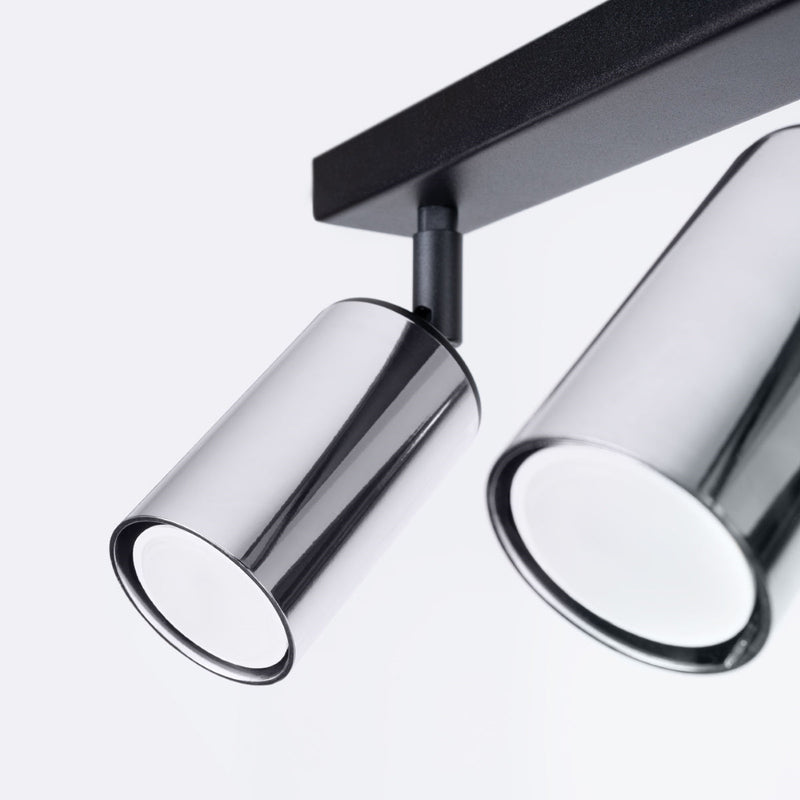 Plafond Winx 2 Schwarz Chrom Dezente 2-Flammige Lampe Mit Chromakzenten-Leuchtezauber