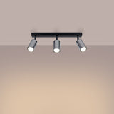 Plafond Winx 3 Schwarz Chrom Moderne 3-Flammige Lampe Mit Chromdetails-Leuchtezauber