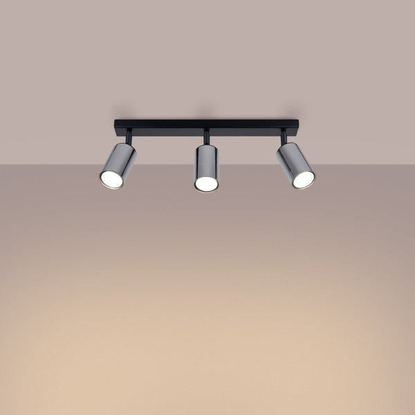 Plafond Winx 3 Schwarz Chrom Moderne 3-Flammige Lampe Mit Chromdetails-Leuchtezauber