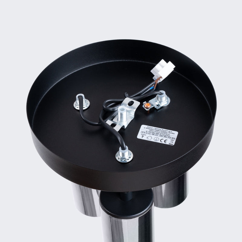 Plafond Winx 3P Schwarz Chrom Elegante 3-Spot Deckenleuchte In Chromfinish-Leuchtezauber