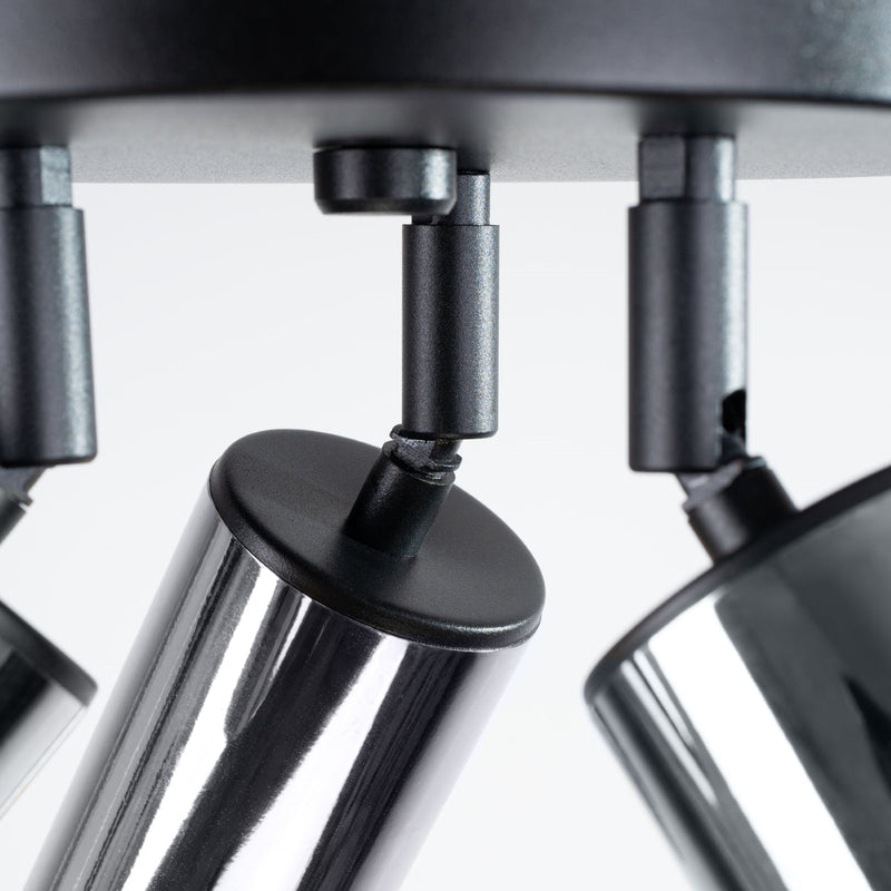 Plafond Winx 3P Schwarz Chrom Elegante 3-Spot Deckenleuchte In Chromfinish-Leuchtezauber