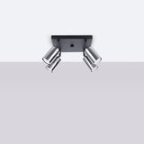 Plafond Winx 4 Schwarz Chrom Stilvolle 4-Flammige Lampe In Chrom-Schwarz-Leuchtezauber