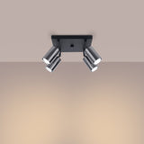 Plafond Winx 4 Schwarz Chrom Stilvolle 4-Flammige Lampe In Chrom-Schwarz-Leuchtezauber