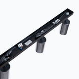 Plafond Winx 4L Schwarz Chrom Lineare Deckenleuchte Mit 4 Chromspots-Leuchtezauber