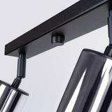 Plafond Winx 4L Schwarz Chrom Lineare Deckenleuchte Mit 4 Chromspots-Leuchtezauber