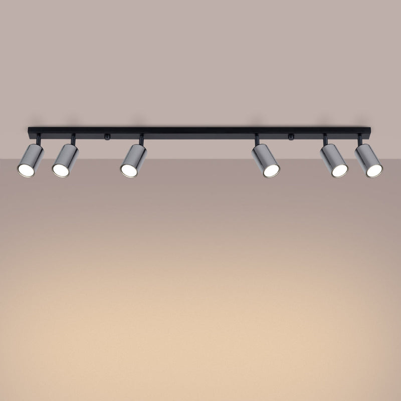 Plafond Winx 6L Schwarz Chrom Futuristische 6-Flammige Lampe In Chromoptik-Leuchtezauber