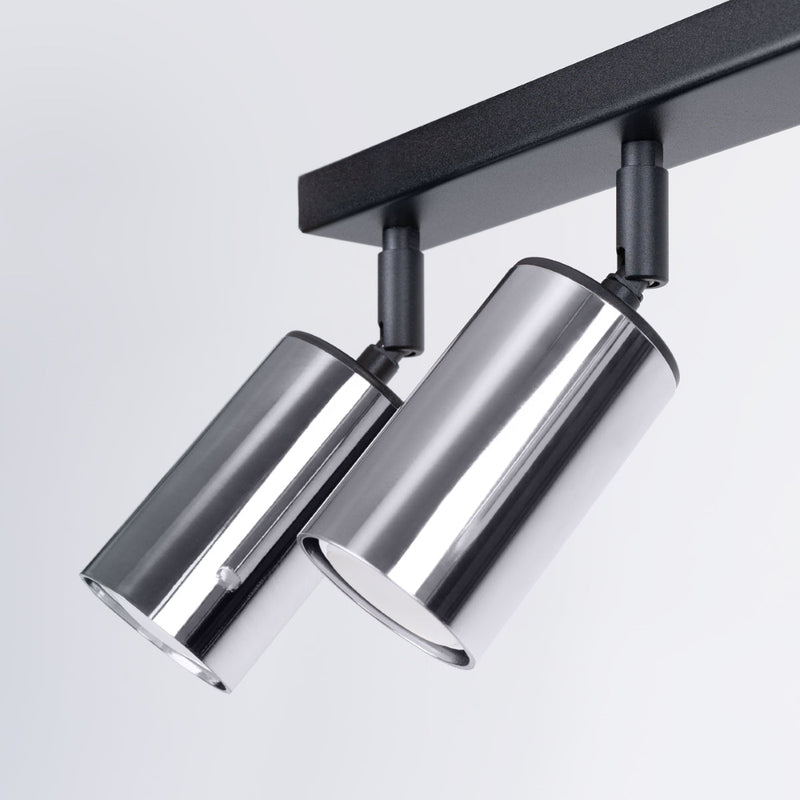 Plafond Winx 6L Schwarz Chrom Futuristische 6-Flammige Lampe In Chromoptik-Leuchtezauber