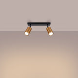 Plafond Winx 2 Schwarz Kupfer Minimalistische 2-Spot Leuchte In Kupfer Und Schwarz-Leuchtezauber