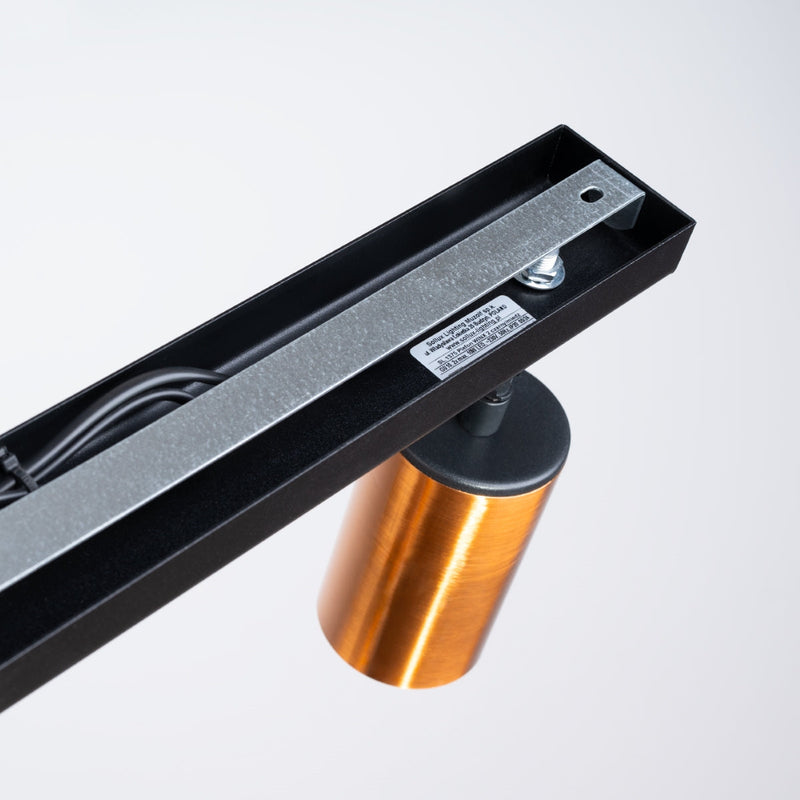 Plafond Winx 2 Schwarz Kupfer Minimalistische 2-Spot Leuchte In Kupfer Und Schwarz-Leuchtezauber