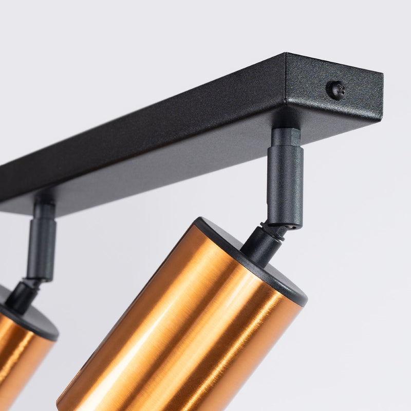 Plafond Winx 2 Schwarz Kupfer Minimalistische 2-Spot Leuchte In Kupfer Und Schwarz-Leuchtezauber