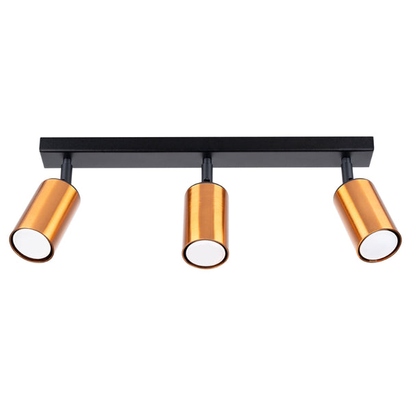 Plafond Winx 3 Schwarz Kupfer Moderne 3-Flammige Deckenlampe Mit Kupferdetails-Leuchtezauber