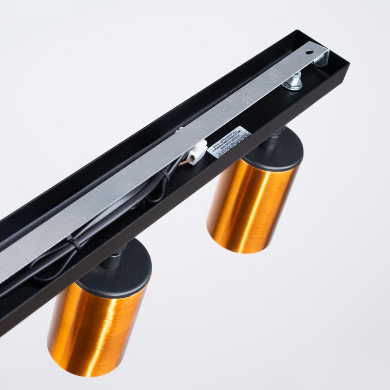 Plafond Winx 3 Schwarz Kupfer Moderne 3-Flammige Deckenlampe Mit Kupferdetails-Leuchtezauber