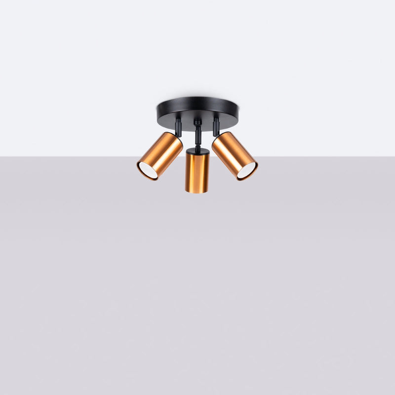 Plafond Winx 3P Schwarz Kupfer Kompakte 3-Spot Lampe In Edlem Kupferlook-Leuchtezauber