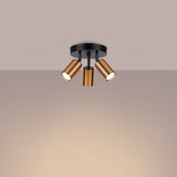 Plafond Winx 3P Schwarz Kupfer Kompakte 3-Spot Lampe In Edlem Kupferlook-Leuchtezauber