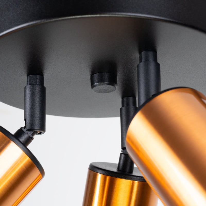 Plafond Winx 3P Schwarz Kupfer Kompakte 3-Spot Lampe In Edlem Kupferlook-Leuchtezauber