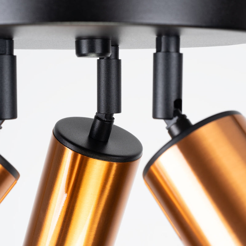 Plafond Winx 3P Schwarz Kupfer Kompakte 3-Spot Lampe In Edlem Kupferlook-Leuchtezauber