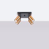 Plafond Winx 4 Schwarz Kupfer Elegante 4-Flammige Deckenlampe In Schwarz-Kupfer-Leuchtezauber