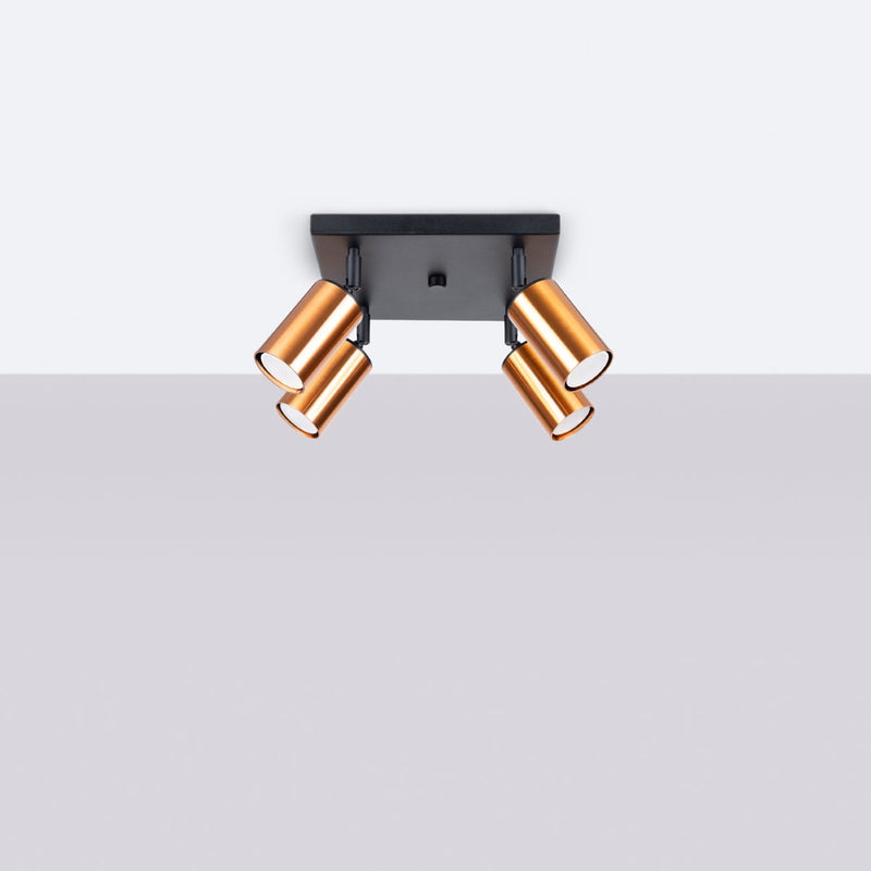 Plafond Winx 4 Schwarz Kupfer Elegante 4-Flammige Deckenlampe In Schwarz-Kupfer-Leuchtezauber