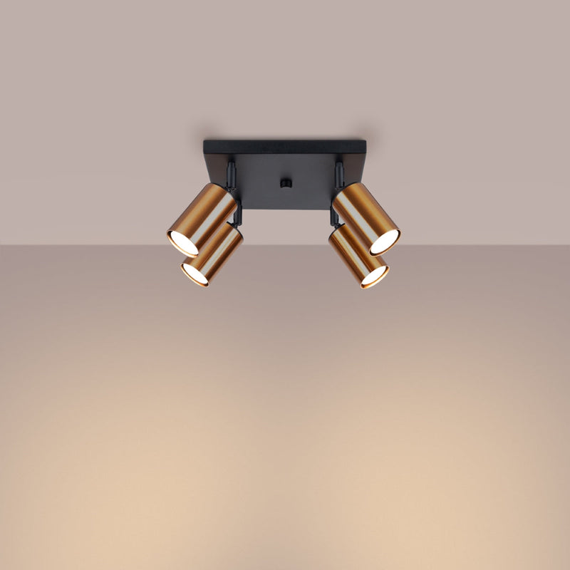 Plafond Winx 4 Schwarz Kupfer Elegante 4-Flammige Deckenlampe In Schwarz-Kupfer-Leuchtezauber