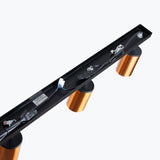 Plafond Winx 4L Schwarz Kupfer Lineare Deckenleuchte Mit 4 Kupferspots-Leuchtezauber