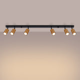 Plafond Winx 6L Schwarz Kupfer Moderne 6-Flammige Lampe Mit Kupferakzenten-Leuchtezauber