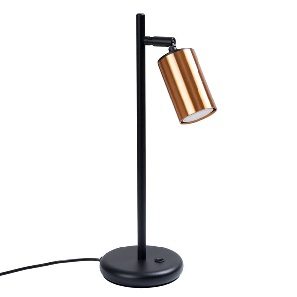 Tischlampe Winx Schwarz/Kupfer – Kupfer-Reflektor, Edles Design-Leuchtezauber