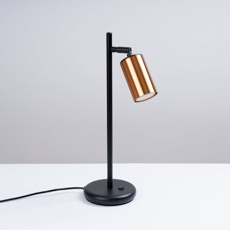 Tischlampe Winx Schwarz/Kupfer – Kupfer-Reflektor, Edles Design-Leuchtezauber